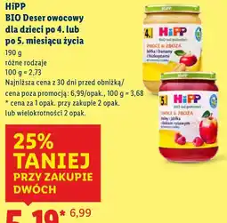 Lidl Deser owocowy HiPP BIO po 4. lub po 5. miesiącu życia oferta
