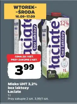 Netto Mleko UHT bez laktozy 3,2% Łaciate oferta