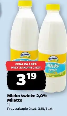 Netto Mleko świeże 2,0% Miletto oferta