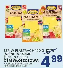 Wafelek Ser w plastrach gouda/mazdamer 150g OSM Włoszczowa oferta