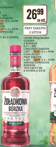 Dino Wódka 28% Żołądkowa Gorzka Malina & Mięta Z Cytryną oferta