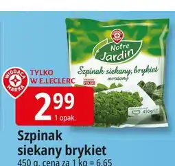 E.Leclerc Szpinak siekany brykiet Wiodąca Marka Notre Jardin oferta