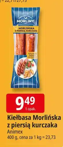 E.Leclerc Kiełbasa morlińska z piersią kurczaka Morliny oferta