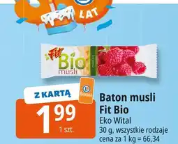 E.Leclerc Baton musli o smaku malinowym Fit Bio oferta