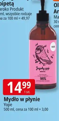 E.Leclerc Mydło w płynie jagody goji i wiśnia Yope oferta