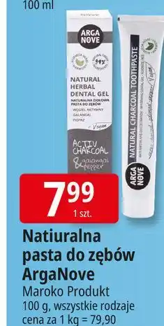 E.Leclerc Pasta do zębów activ charcoal Arganove oferta