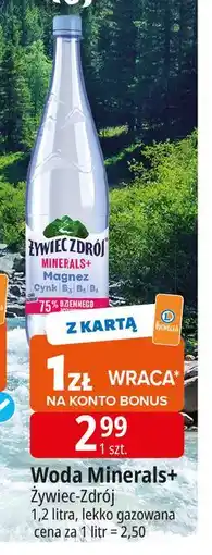 E.Leclerc Woda lekko gazowana Żywiec Zdrój Minerals+ oferta