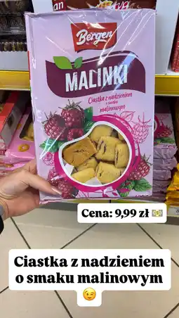 Dino Ciastka Malinki z nadzieniem o smaku malinowym Bergen oferta