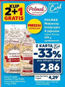 Kaufland Makaron tradycyjny 4-jajeczny, różne formy Polmak oferta