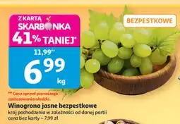 Auchan Winogrona jasne bezpestkowe 1 kg Auchan oferta