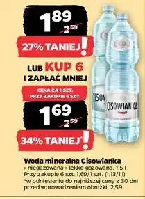 Netto Woda lekko gazowana Cisowianka oferta