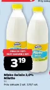 Netto Mleko 2 % Miletto oferta