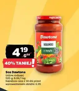 Netto Sos boloński z bazylią Dawtona oferta
