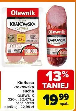 Carrefour Kiełbasa krakowska sucha Olewnik oferta