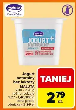 Carrefour Jogurt naturalny bez laktozy Maluta oferta