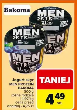 Carrefour Jogurt skyr Men Protein Bakoma oferta