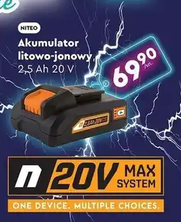 Biedronka Akumulator litowo-jonowy 20 v 2.5 ah Niteo Tools oferta