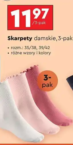 Biedronka Skarpety damskie, 3-pak oferta