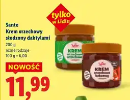Lidl Krem orzechowy słodzony daktylami Sante oferta