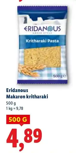 Lidl Makaron kritharaki Eridanous oferta