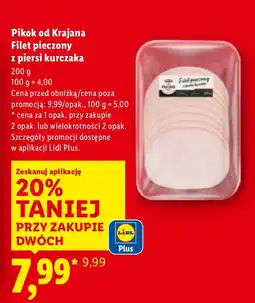 Lidl Filet pieczony z piersi kurczaka Pikok od Krajana oferta