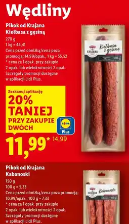 Lidl Kabanosy Pikok od Krajana oferta