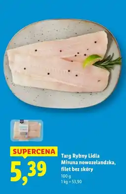 Lidl Miruna nowozelandzka, filet bez skóry Targ Rybny Lidla oferta
