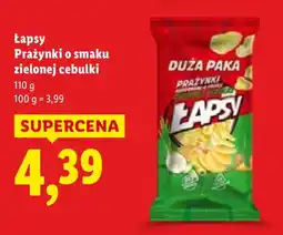 Lidl Prażynki Łapsy o smaku zielonej cebulki oferta