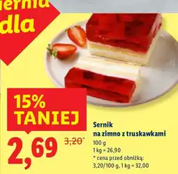 Lidl Ciasto sernik na zimno z truskawkami Cukiernia Lidla oferta