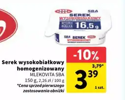 Intermarche Serek wysokobiałkowy homogenizowany mlekovita sba oferta