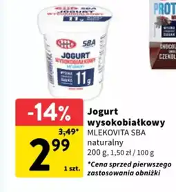 Intermarche Jogurt wysokobiałkowy mlekovita sba oferta