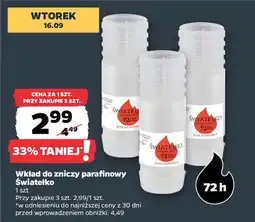 Netto Wkład do zniczy parafinowy Światełko oferta