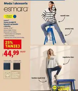 Lidl Jeansy straight fit lub push-up damskie z bawełny oferta