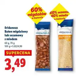Lidl ERIDANOUS Baton migdałowy lub sezamowy z miodem oferta