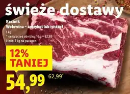 Lidl RZEŹNIK Wołowina – antrykot lub rostbef oferta