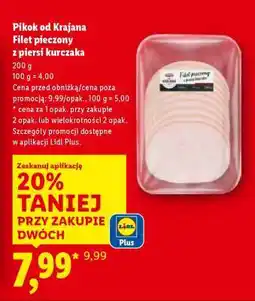 Lidl PIKOK OD KRAJANA Filet pieczony z piersi kurczaka oferta
