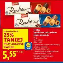 Lidl Sondey Rondissimo, rurki waflowe oblane czekoladą oferta