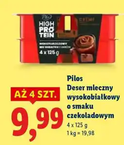 Lidl Pilos Deser mleczny wysokobiałkowy o smaku czekoladowym oferta