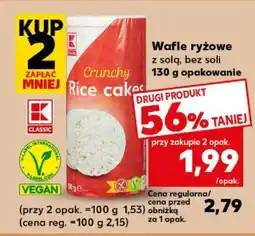 Kaufland Wafle ryżowe z solą bez soli 130 g opakowanie oferta