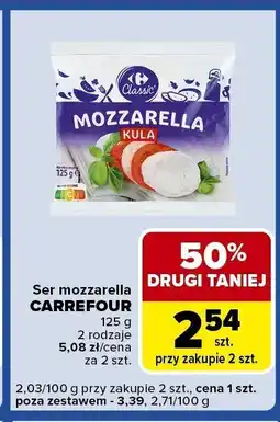 Carrefour Express Ser mozzarella Carrefour 2 rodzaje oferta