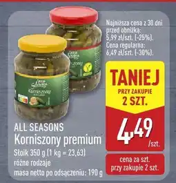 ALDI Korniszony premium różne rodzaje All Seasons oferta