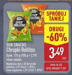 ALDI Chrupki Rollitos SUN SNACKS różne rodzaje oferta