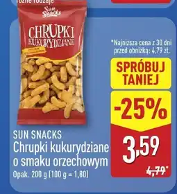 ALDI Chrupki kukurydziane o smaku orzechowym Sun Snacks oferta