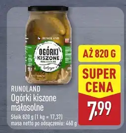 ALDI Ogórki kiszone małosolne Runoland oferta