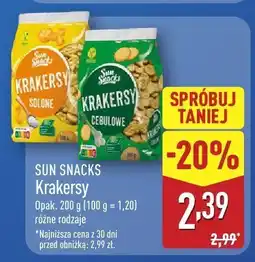 ALDI Krakersy Sun Snacks różne rodzaje oferta