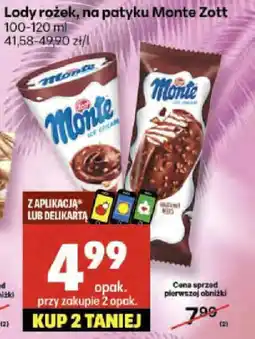Delikatesy Centrum Lody rożek, na patyku monte zott oferta