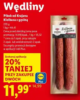 Lidl Kiełbasa z gęsiną Pikok od Krajana oferta