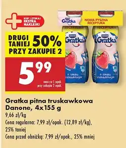Biedronka Jogurt Gratka pitna truskawkowa Danone oferta