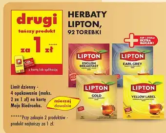 Biedronka Herbata Lipton 92 torebki oferta
