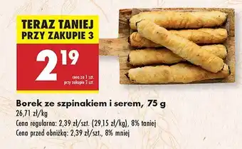 Biedronka Borek ze szpinakiem i serem Biedronka oferta